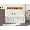 Tablier de baignoire type chevrons ethniques verts et blancs