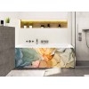 Tablier de baignoire style aquarelle aux tons verts et jaunes