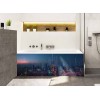 Tablier de baignoire multicolore ville futuriste dans la nuit