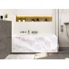 Tablier de baignoire style marbre rose et blanc