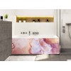 Tablier de baignoire chic marbre rose et violet