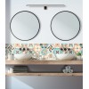 Crédence de salle de bain tomettes graphiques