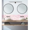 Crédence de salle de bain mosaïque rose