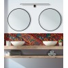 Crédence de salle de bain ethnique multicolore