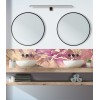 Crédence de salle de bain marbre roses dorées