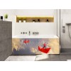 Tablier de baignoire dessin ciel et bateaux rouges