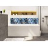Crédence de baignoire style géométrique tons bleus