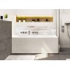 Crédence de baignoire bois vieilli beige et blanc