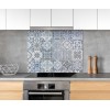 Fond de hotte mosaïque bleue et blanche