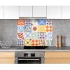 Fond de hotte faïence colorée motifs cubiques