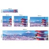 Fond de hotte style japonais, cerisiers et Mont Fuji