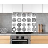 Fond de hotte fleurs design scandinave noir et blanc