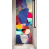 Panneau WC formes géométriques multicolores