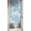 Panneau WC torsades et vagues bleues