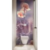 Panneau WC petites fleurs