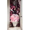 Panneau WC fleurs séchées tons roses