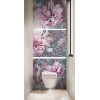 Panneau WC triptyque fleurs