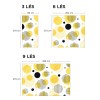 Papier peint design sphérique jaune et noir