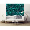 Papier peint dessin motifs feuilles tropicales