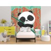Papier peint enfant panda et forêt de bambou