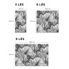 Papier peint feuilles design tropical noir et blanc