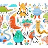 Tête de lit Enfant Petits monstres joyeux