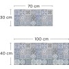 Crédence de salle de bain en mosaïque ethnique bleue et blanche