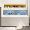Crédence de baignoire orientale chic tons bleus