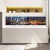Crédence de baignoire vue de New YorK illuminée la nuit