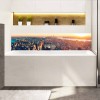 Crédence de baignoire vue urbaine soleil couchant