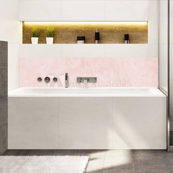 Crédence de baignoire béton rose