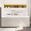 Crédence de baignoire bois vieilli beige et blanc