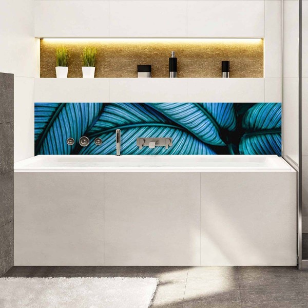 Crédence de baignoire feuillage exotique