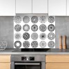 Fond de hotte fleurs design scandinave noir et blanc