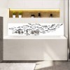 Crédence de baignoire banc de poissons noir et blanc