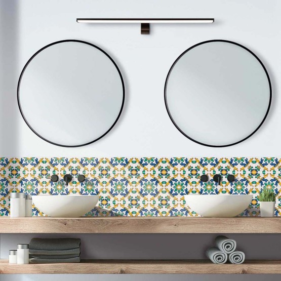 Crédence de salle de bain mosaïque style provençal