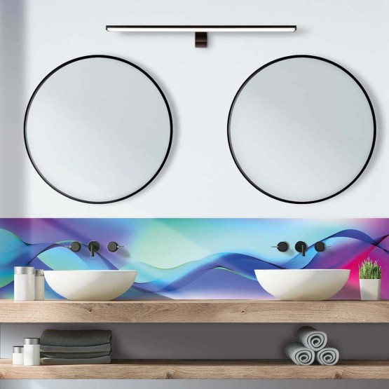 Crédence de salle de bain ondulations graphiques