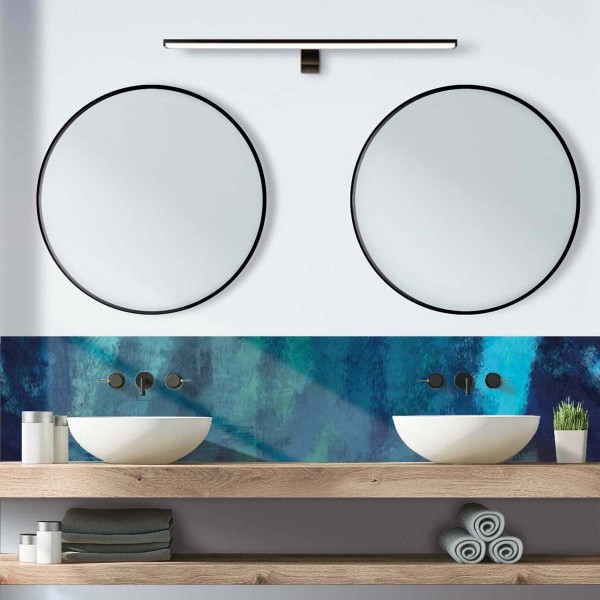 Crédence de salle de bain touches de reflets bleus