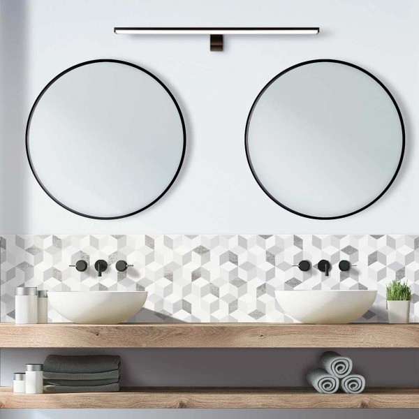 Crédence de salle de bain design cubes 3D