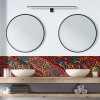 Crédence de salle de bain ethnique multicolore