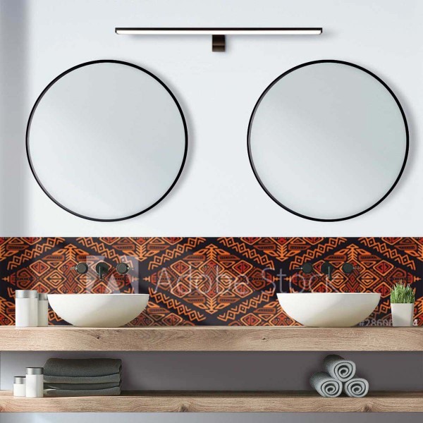 Crédence de salle de bain ethnique esprit savane