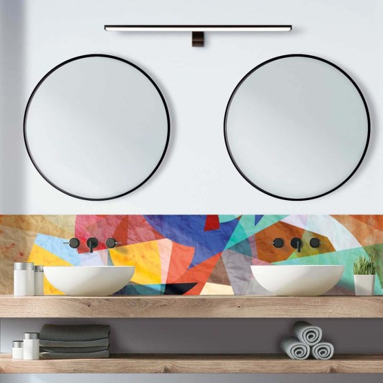 Crédence de salle de bain formes géométriques