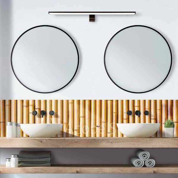 Crédence de salle de bain impression bambou