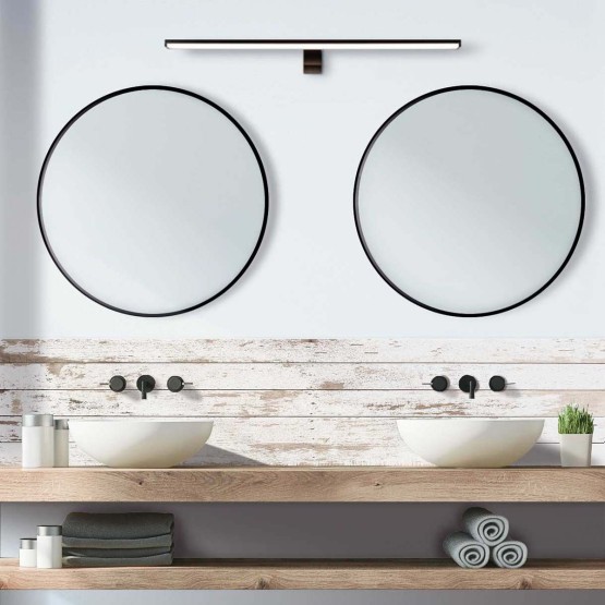Crédence de salle de bain effet bois vieilli