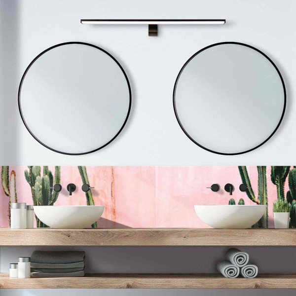 Crédence de salle de bain cactus sur fond rose
