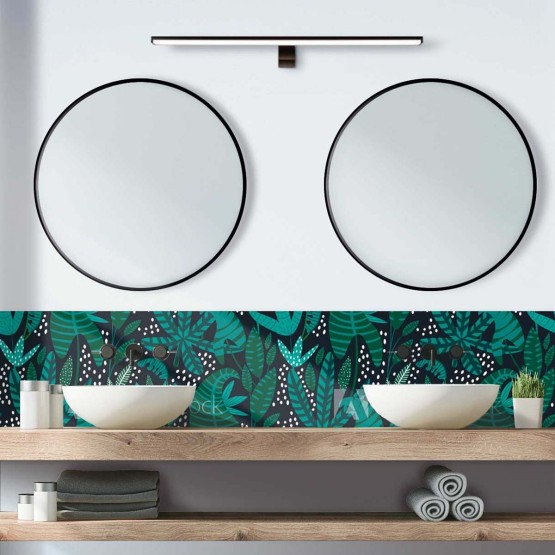 Crédence de salle de bain feuillage tropical graphique