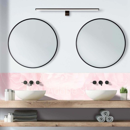 Crédence de salle de bain pivoines roses