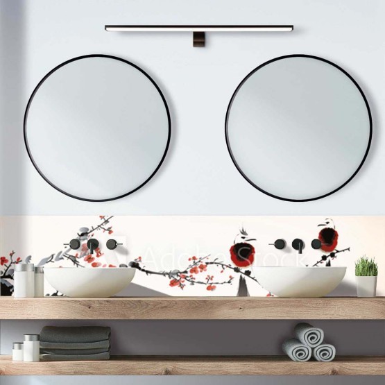 Crédence de salle de bain style estampe japonaise