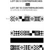 Contremarche carreaux de ciment contemporains noirs et blancs