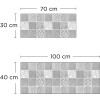 Crédence de salle de bain mosaïque grise et blanche